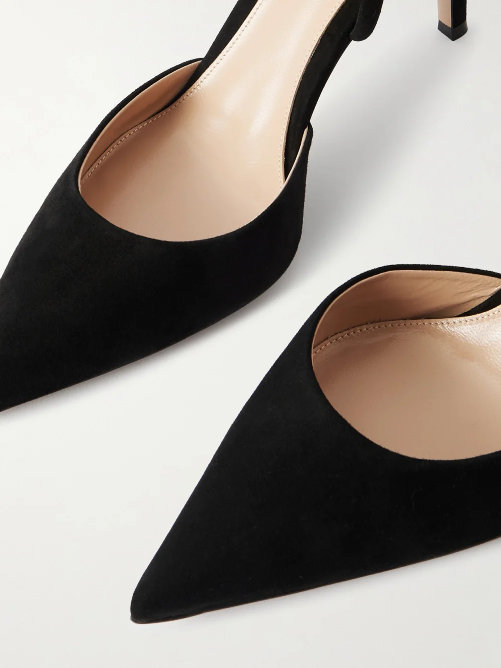 Close-up detail of the Gianvito Rossi Jungle Mamba 85 Crystal-embellished Suede Pumps