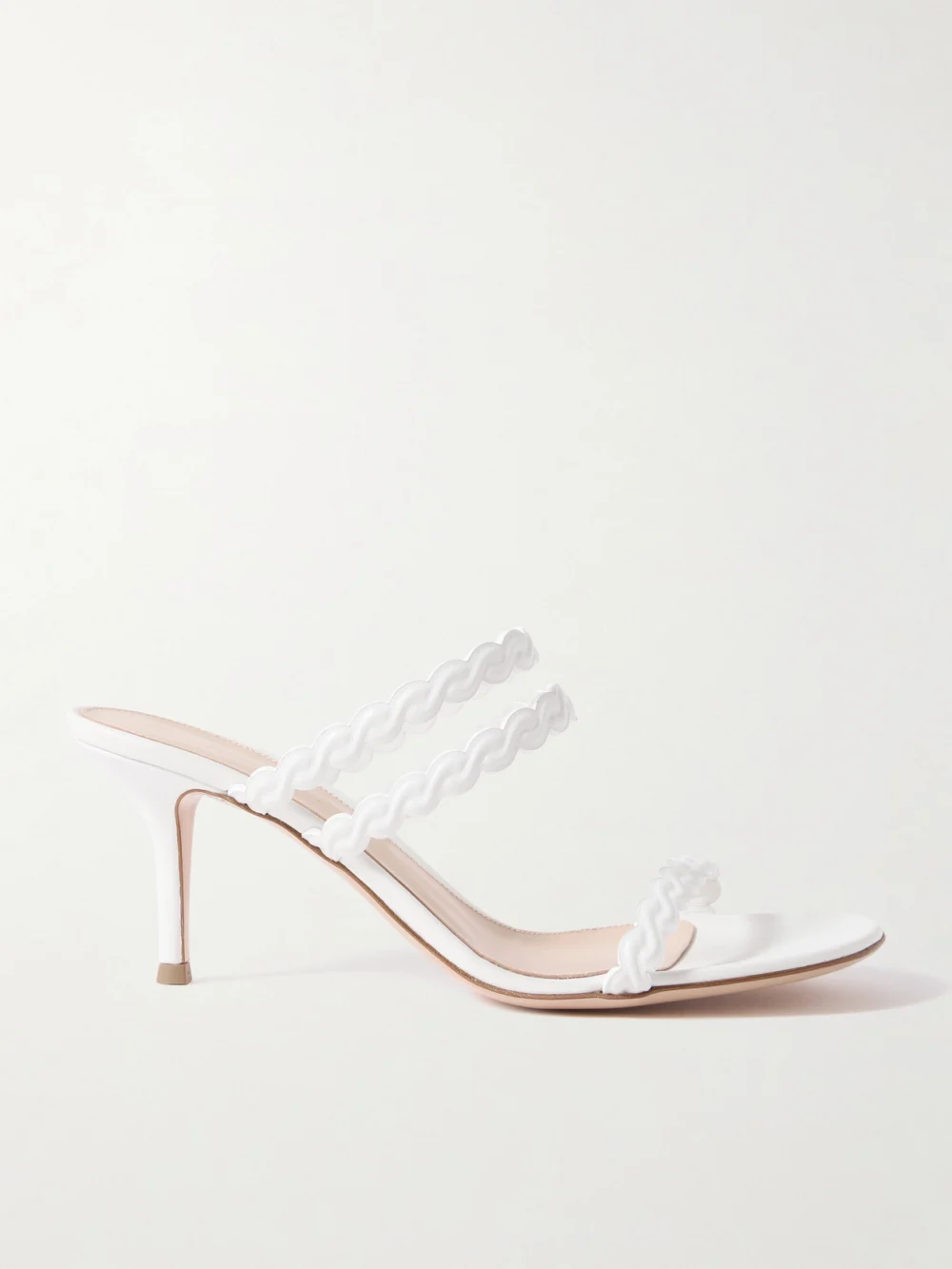 Gianvito Rossi Kai 75 Leather Mules in white