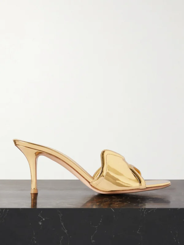 Gianvito Rossi Lucrezia 70 Mirrored-leather Mules