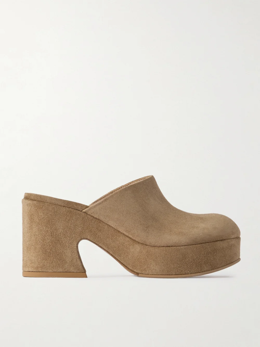 Gianvito Rossi Lyss 55 Suede Mules in camel
