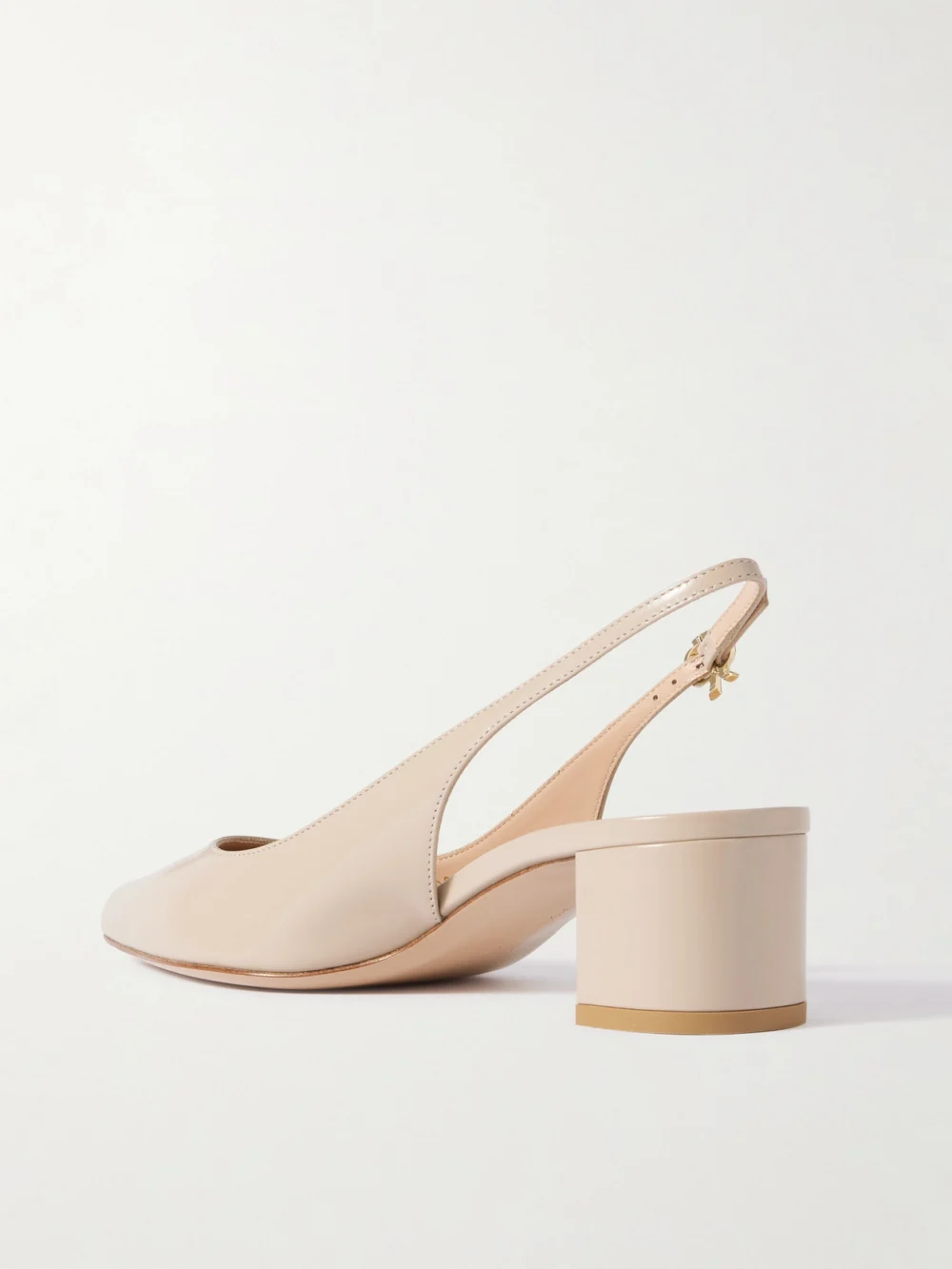 Back view of the Gianvito Rossi Piper 45 Leather Slingback Pumps