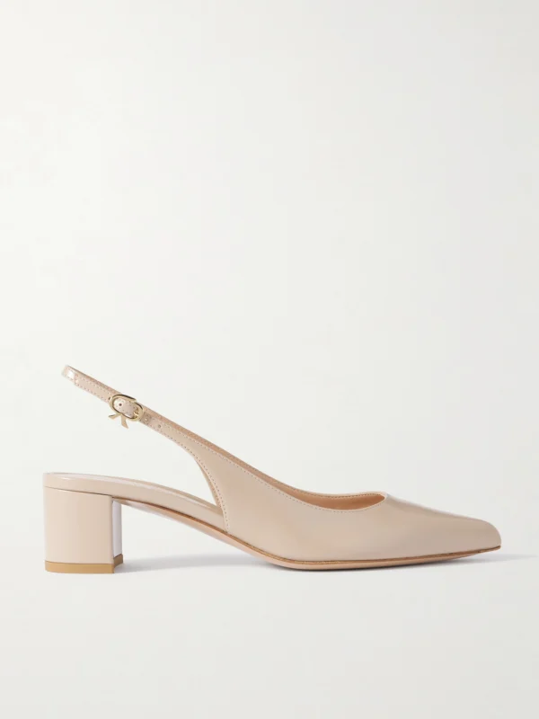 Gianvito Rossi Piper 45 Leather Slingback Pumps