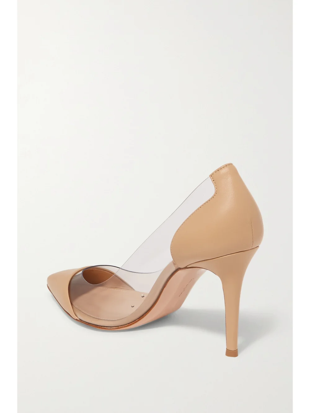 Back view of the Gianvito Rossi Plexi 85 Leather and Pvc Pumps
