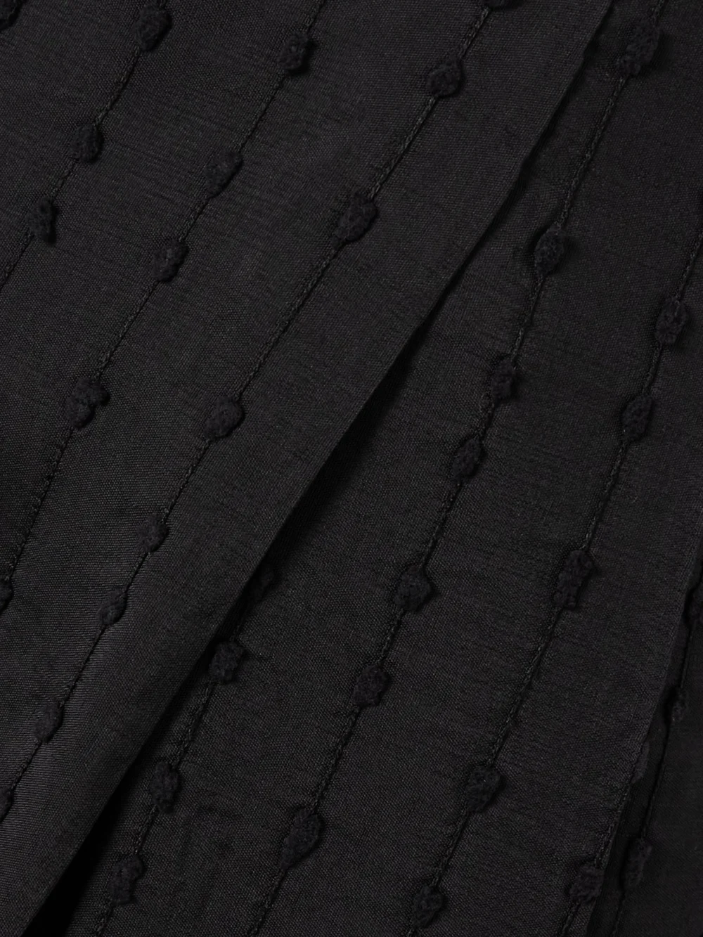 Close-up detail of the Giuliva Heritage Elsa Pleated Striped Swiss-dot Woven Straight-leg Pants