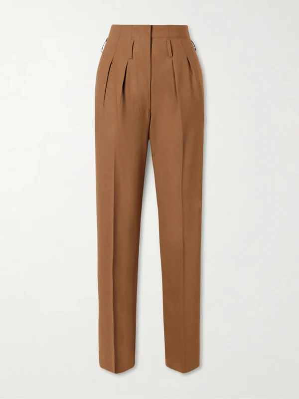 Giuliva Heritage High-rise Pleated Wool Tapered Pants