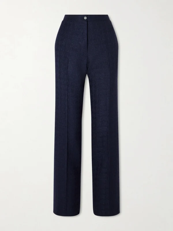 Giuliva Heritage Janice Wool-blend Bouclé-tweed Straight-leg Pants