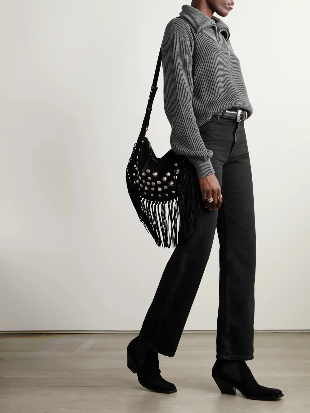 Giuliva Heritage Philip Ribbed Cotton Half-zip Sweater, worn by a model