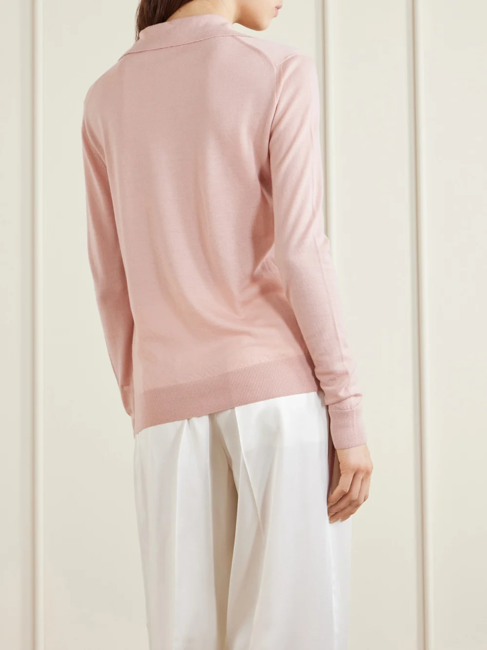 Back view of the Giuliva Heritage Rebecca Cashmere Polo Shirt