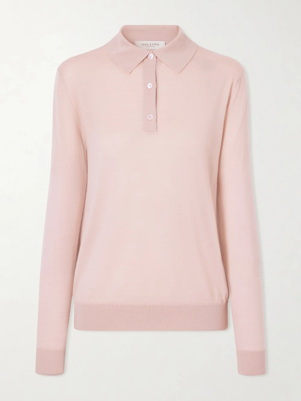 Giuliva Heritage Rebecca Cashmere Polo Shirt in pastel pink