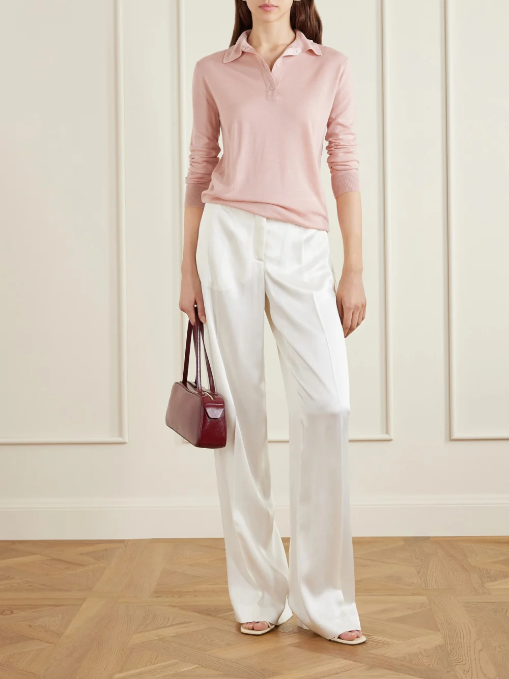 Giuliva Heritage Rebecca Cashmere Polo Shirt, worn by a model