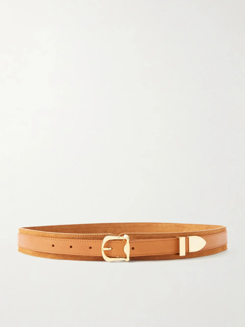 Giuliva Heritage Steven Suede and Leather Waist Belt in brown