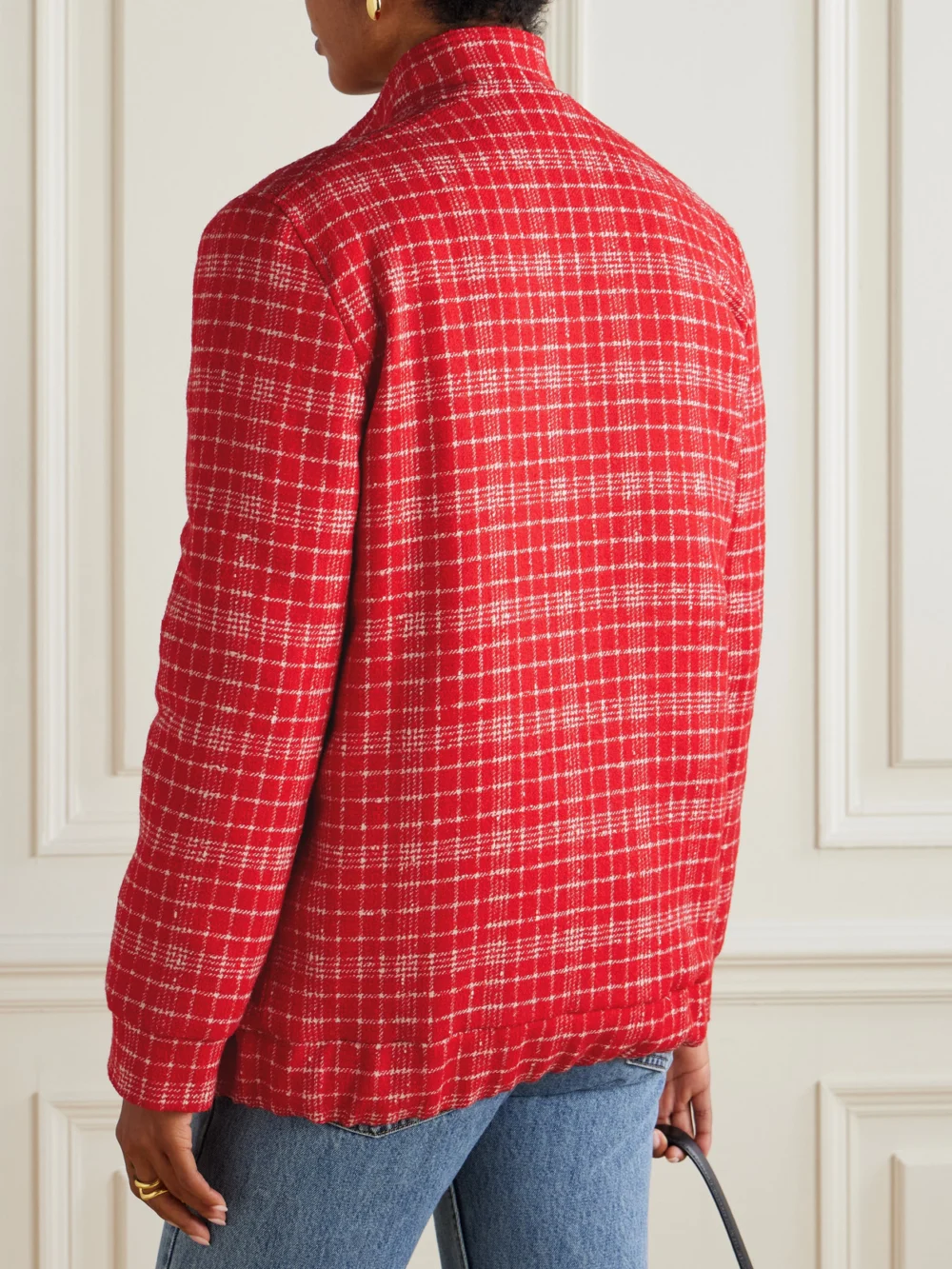 Back view of the Giuliva Heritage The Diana Checked Wool-blend Tweed Jacket