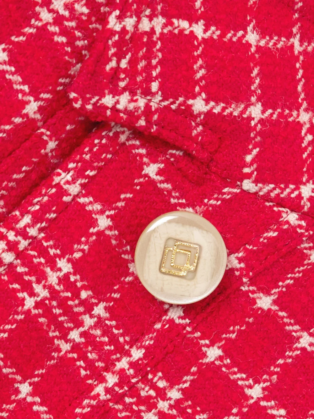 Close-up detail of the Giuliva Heritage The Diana Checked Wool-blend Tweed Jacket