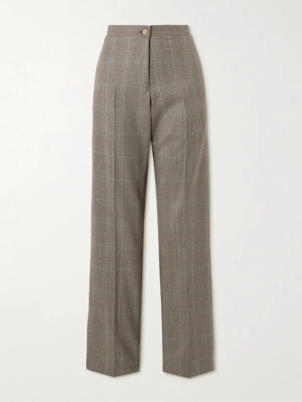 Giuliva Heritage The Janice Houndstooth Wool Straight-leg Pants