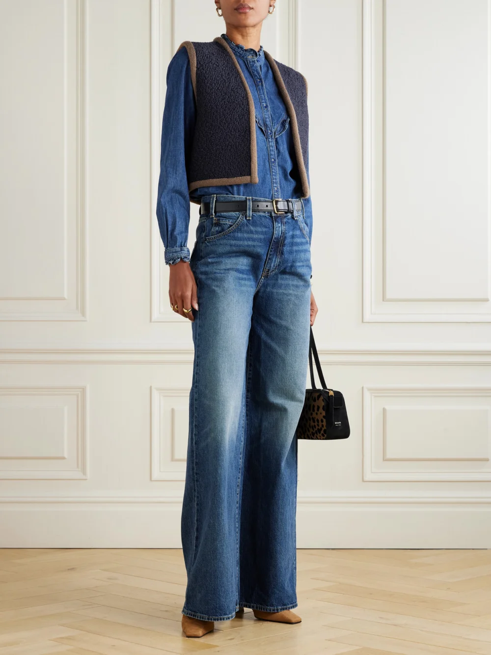 Giuliva Heritage The Lia Wool-blend Bouclé Vest, worn by a model