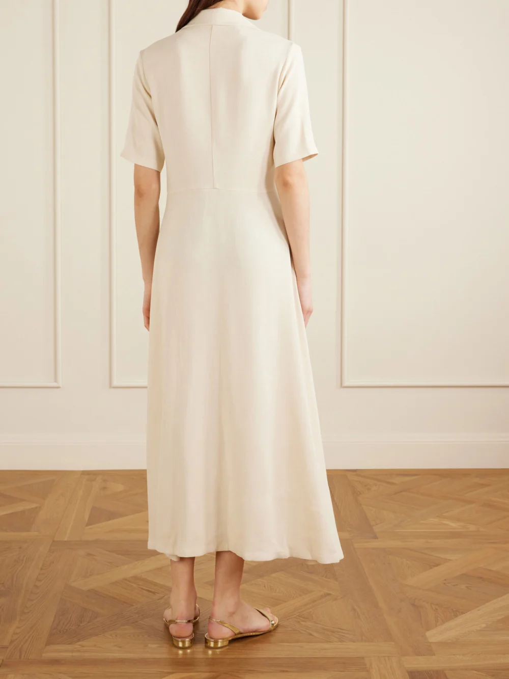 Back view of the Giuliva Heritage Woven Midi Dress