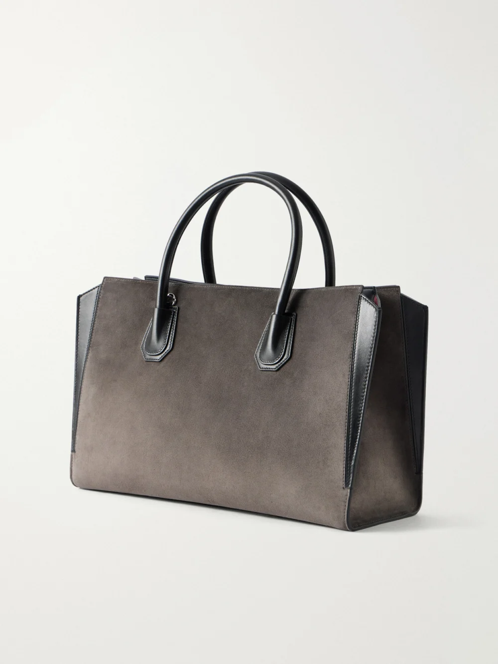 Back view of the Givenchy Antigona Leather-trimmed Suede Tote