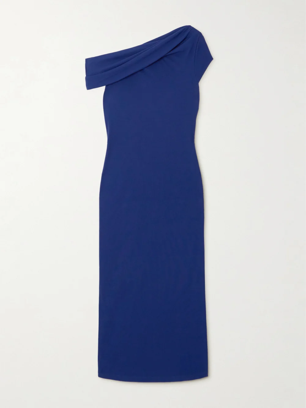 Givenchy Asymmetric Draped Crepe Midi Dress in navy