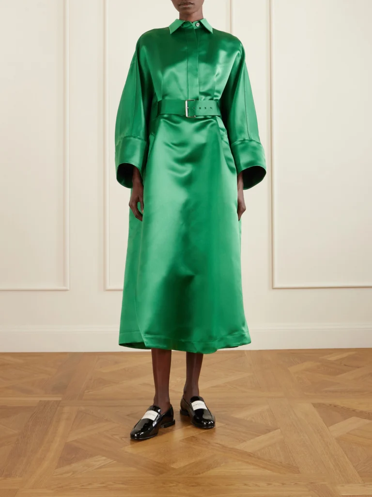 Givenchy Belted Silk-satin Shirt Dress