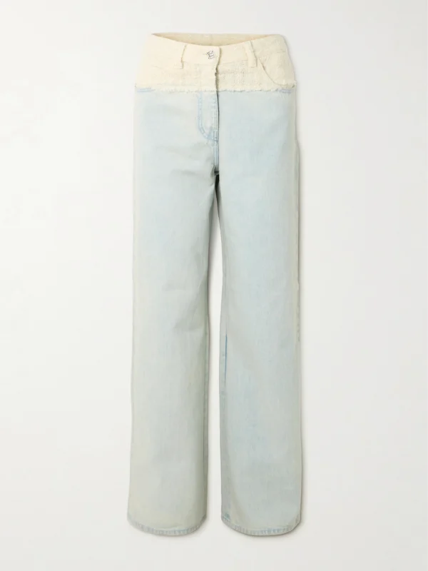 Givenchy Big Mix Wool-blend Bouclé-trimmed High-rise Straight-leg Jeans