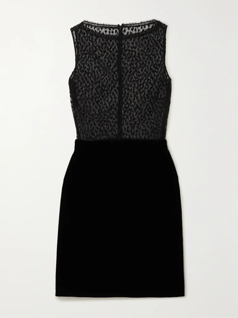 Givenchy Cotton-blend Lace and Velvet Mini Dress