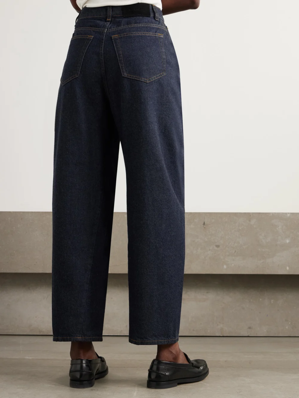 Back view of the Givenchy Cropped High-rise Barrel-leg Jeans