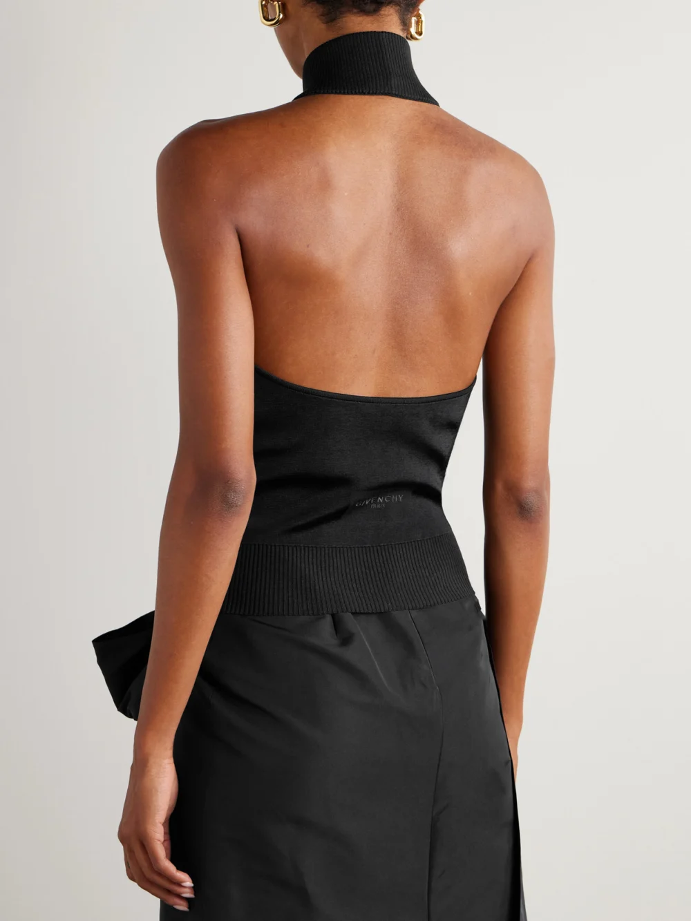 Back view of the Givenchy Cropped Jersey Halterneck Top