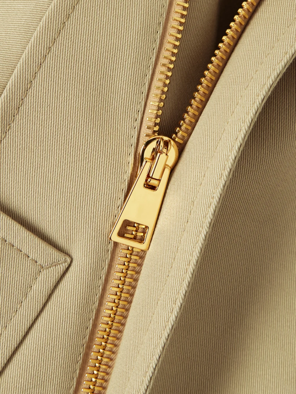 Close-up detail of the Givenchy Cropped Leather-trimmed Cotton and Wool-blend Twill Jacket
