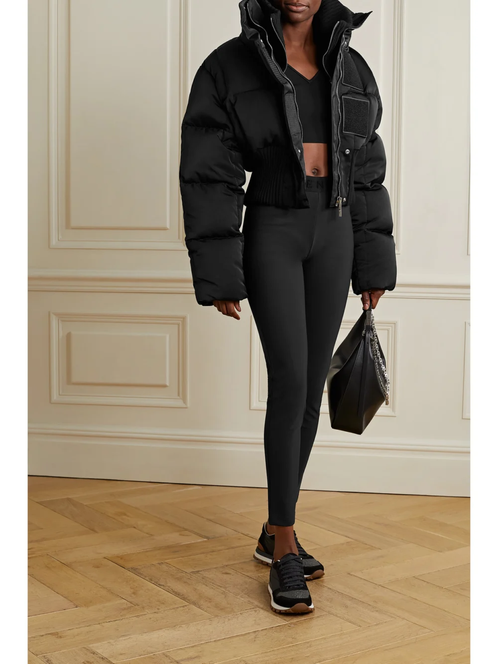 Givenchy Cropped Stretch-knit Top, worn by a model