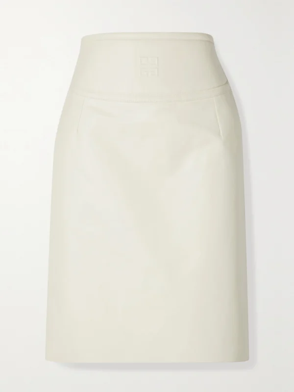 Givenchy Cutout Embossed Leather Skirt