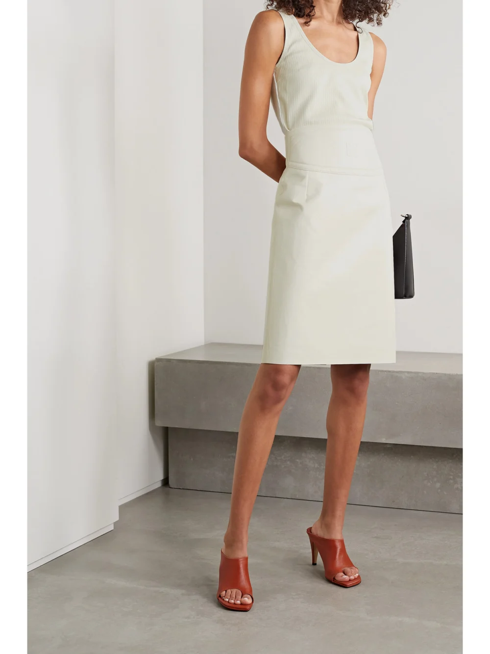 Givenchy Cutout Embossed Leather Skirt, worn by a model