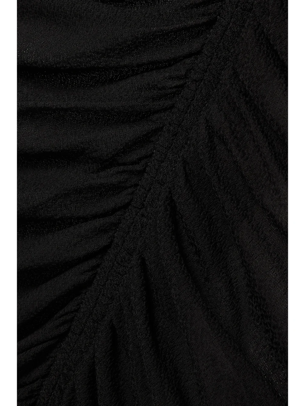Close-up detail of the Givenchy Cutout Ruched Stretch-crepe Turtleneck Gown
