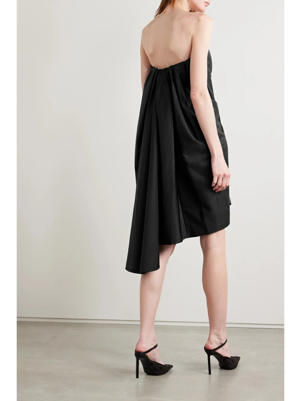 Back view of the Givenchy Draped Embellished Twill Mini Dress