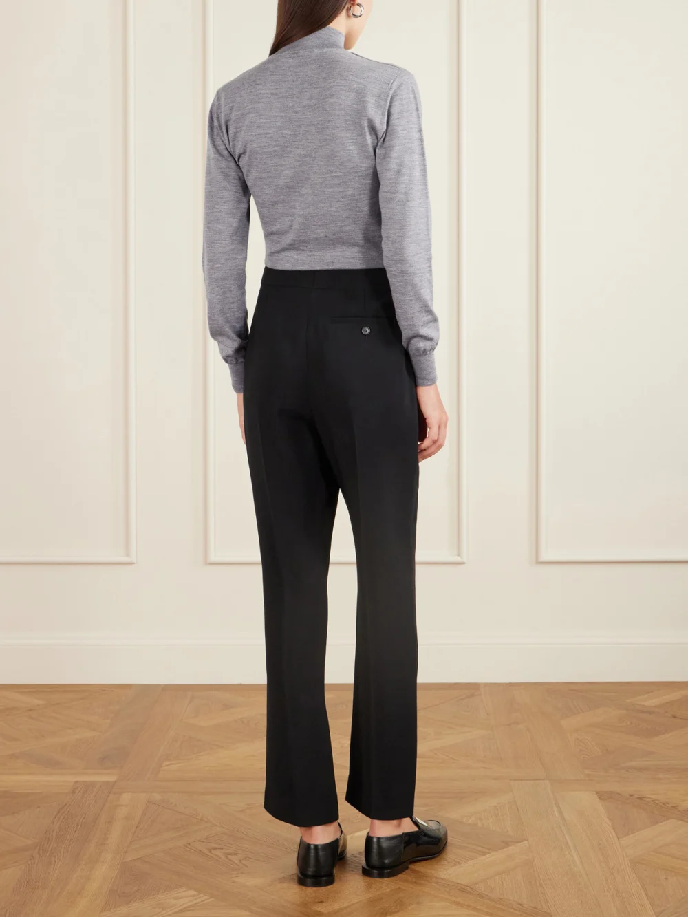Back view of the Givenchy Draped Wool-blend Turtleneck Sweater