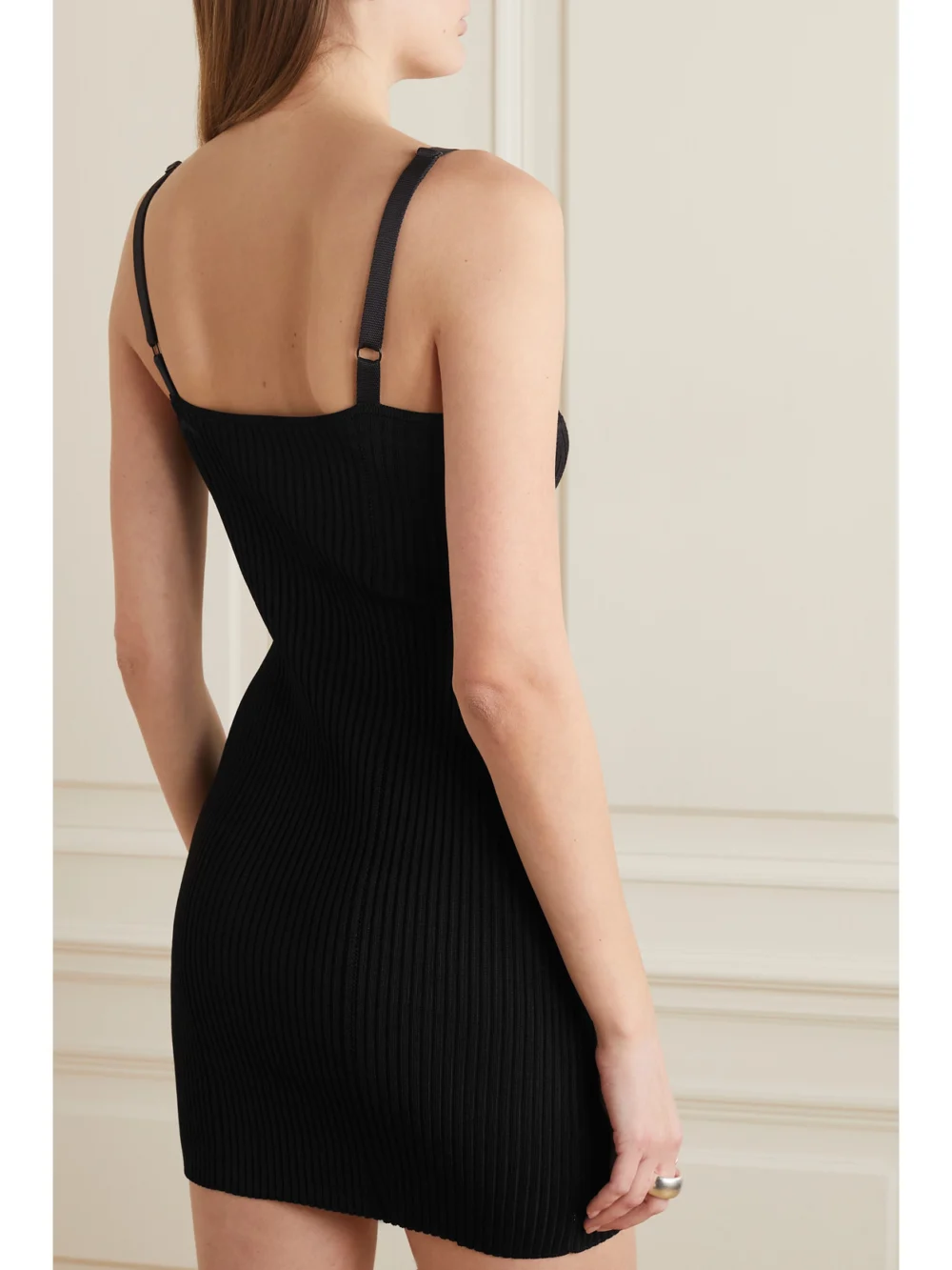 Back view of the Givenchy Embellished Ribbed-knit Mini Dress