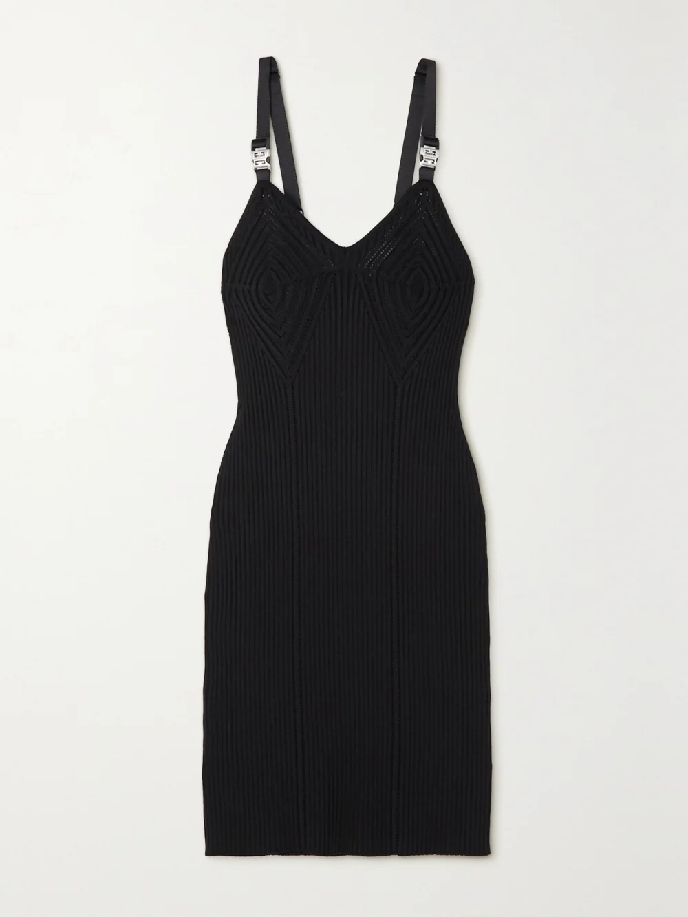 Givenchy Embellished Ribbed-knit Mini Dress in black