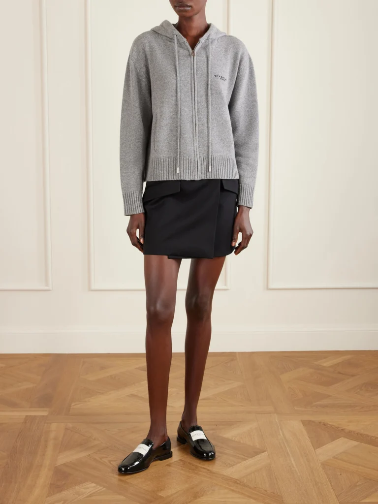 Givenchy Embroidered Wool and Cashmere-blend Zip-up Hooded Cardigan