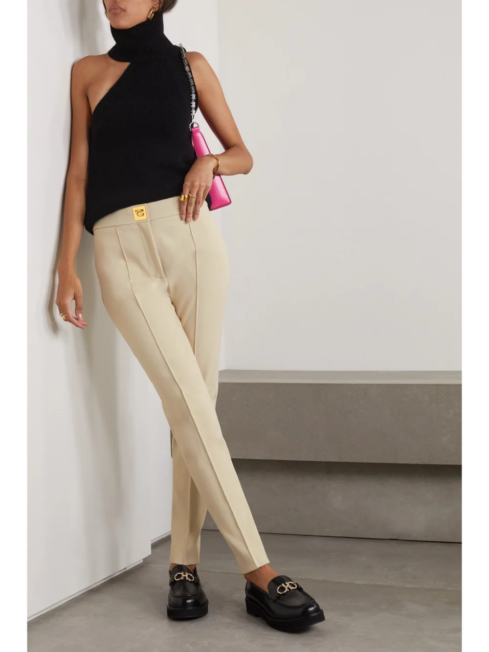 Givenchy Fuseau Woven Slim-leg Pants, worn by a model