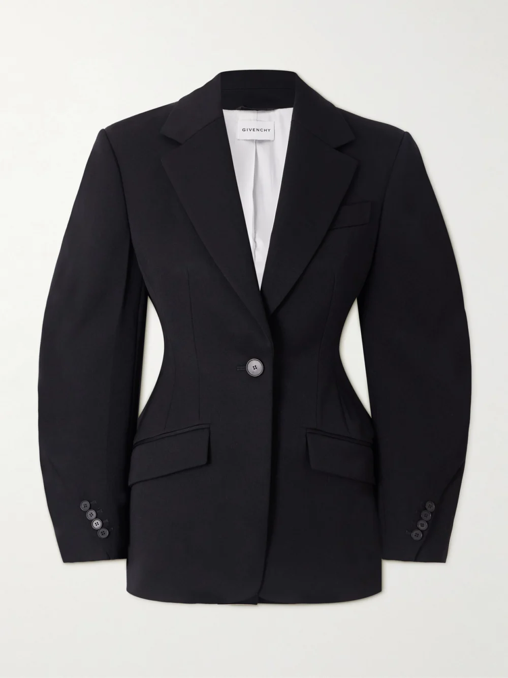 Givenchy Grain De Poudre Wool Blazer in black