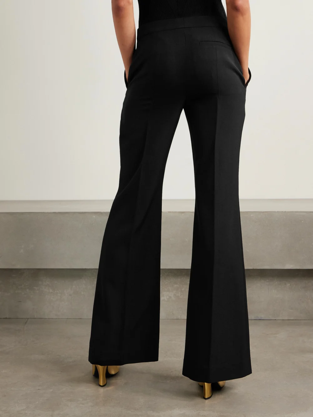 Back view of the Givenchy Grain De Poudre Wool Flared Pants