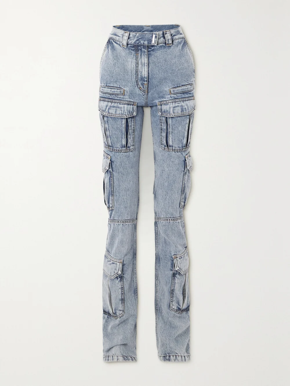 Givenchy High-rise Straight-leg Cargo Jeans in blue