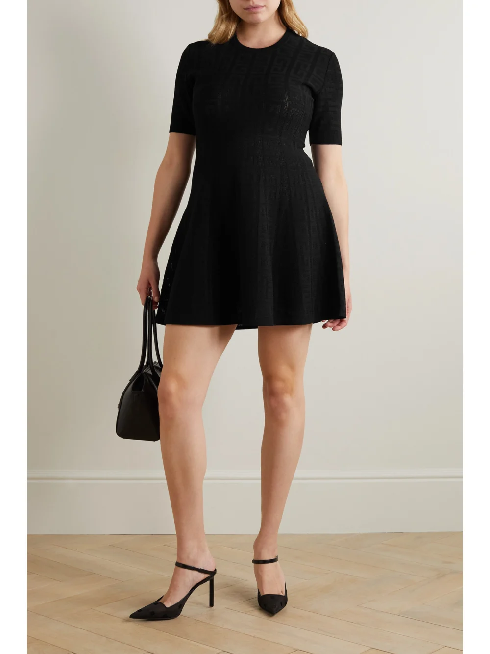 Givenchy Jacquard-knit Mini Dress, worn by a model