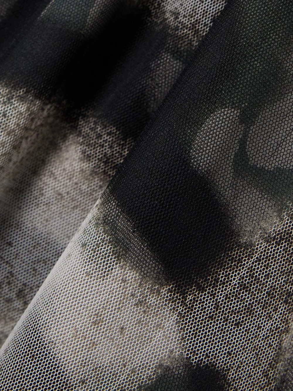 Close-up detail of the Givenchy Layered Printed Tulle and Cotton-jersey Midi Dress