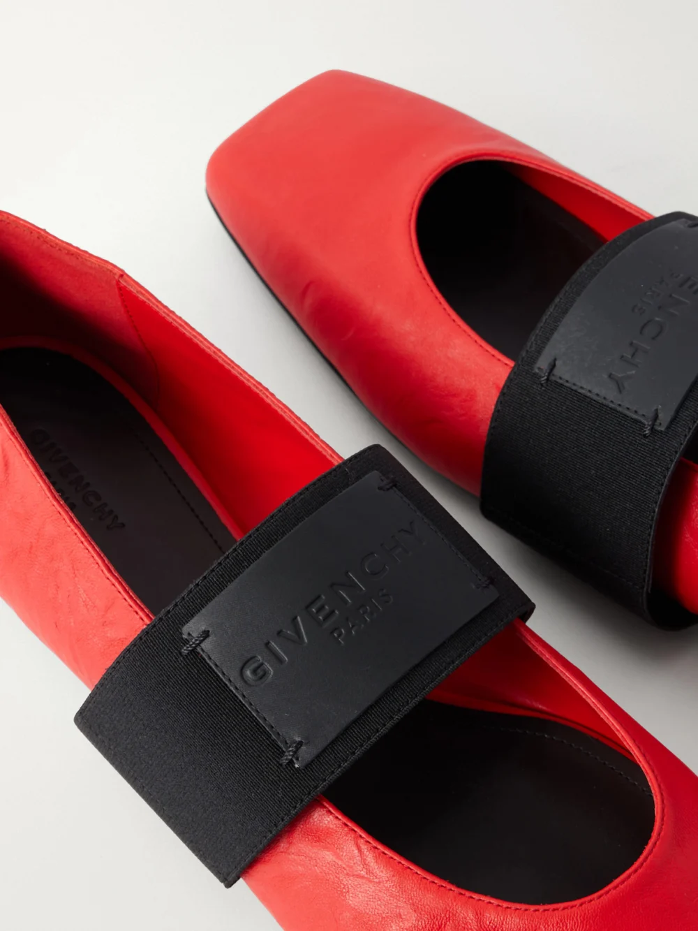 Close-up detail of the Givenchy Leather Ballerina Flats