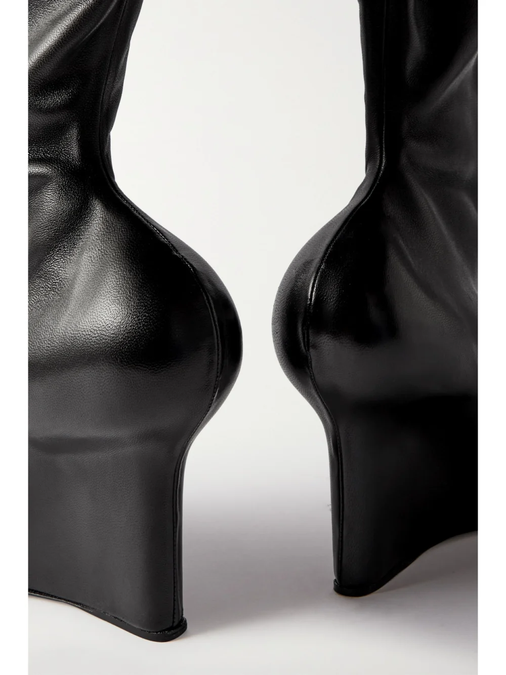 Close-up detail of the Givenchy Leather Over-the-knee Wedge Boots