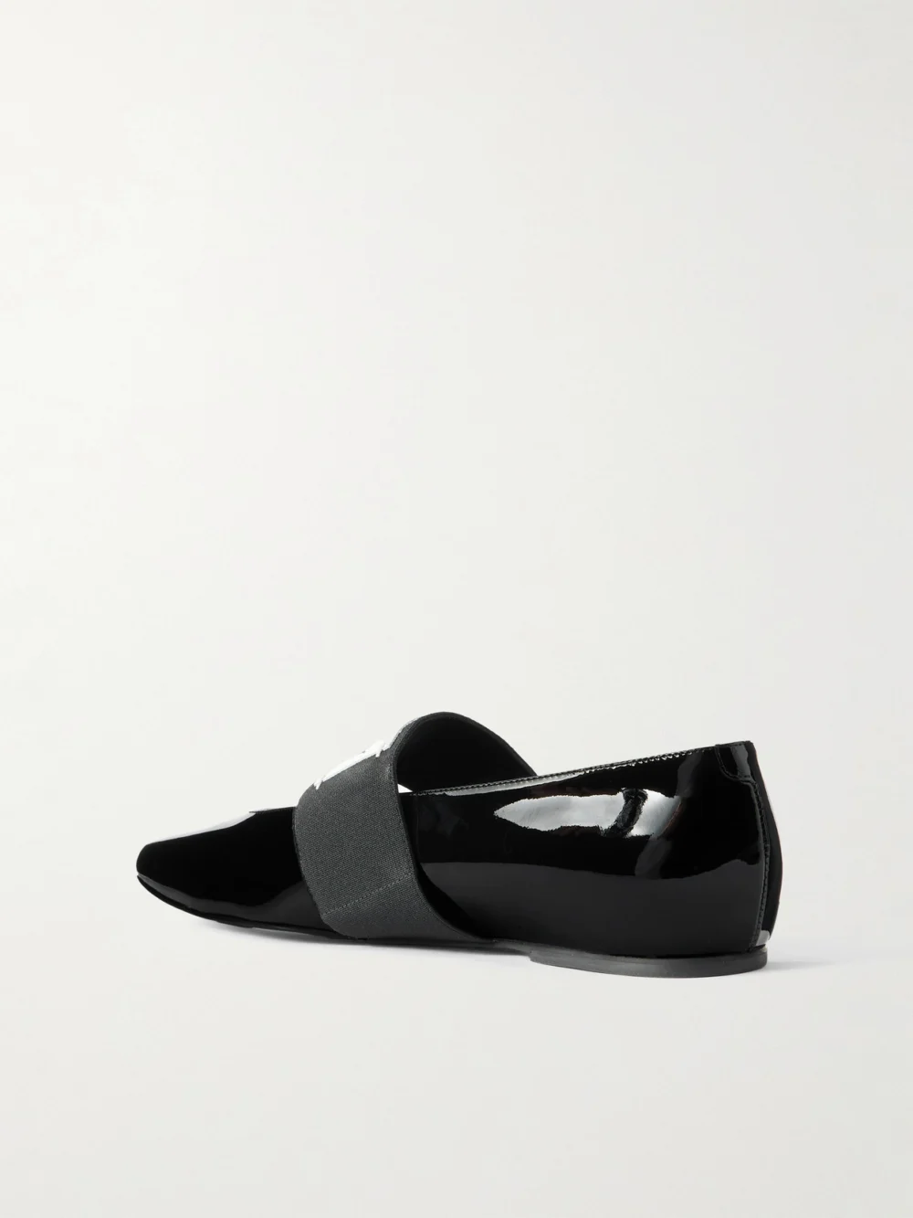 Back view of the Givenchy Logo-appliquéd Patent-leather Ballet Flats