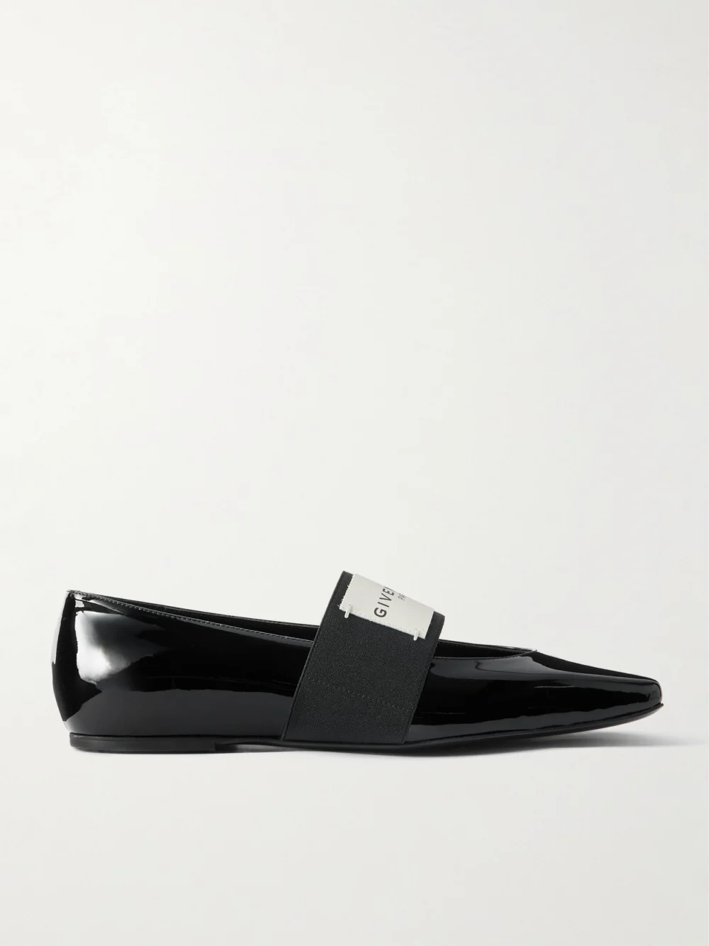 Givenchy Logo-appliquéd Patent-leather Ballet Flats in black