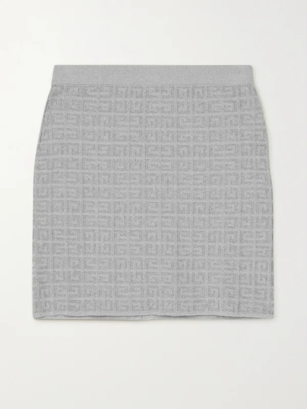 Givenchy Logo-jacquard Metallic Knitted Mini Skirt