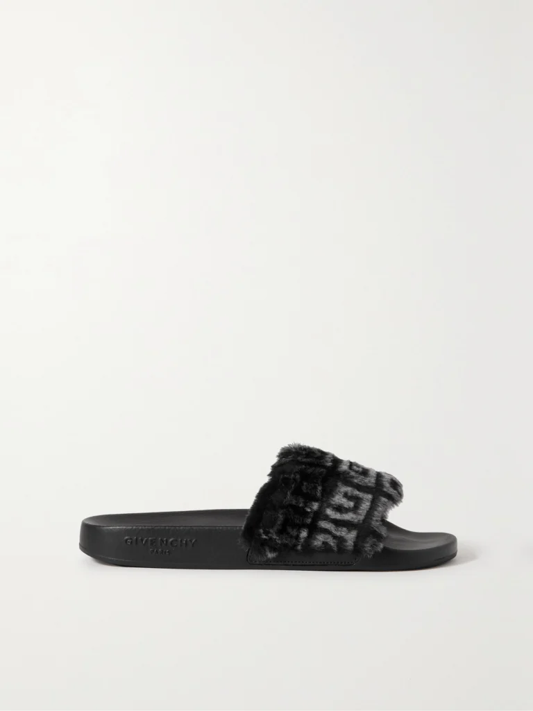 Givenchy Logo-print Shearling Slides