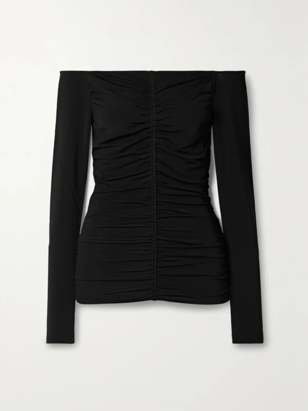 Givenchy Off-the-shoulder Ruched Stretch-jersey Top